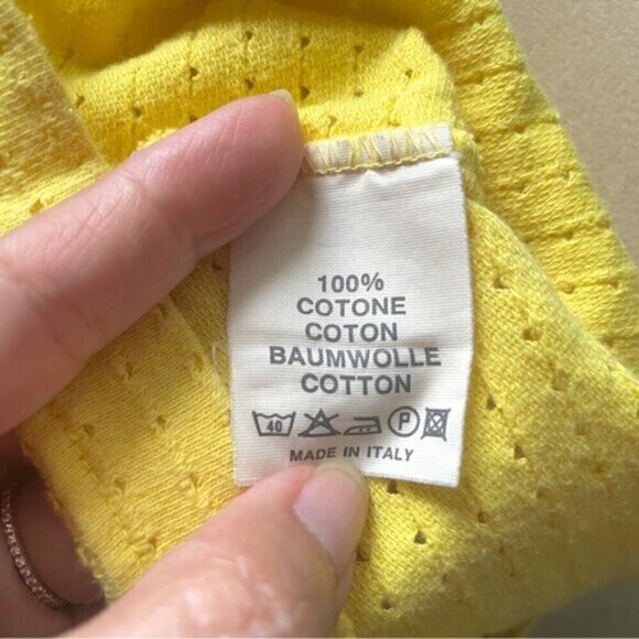 Vintage Versace Yellow Short Sleeve Polo Shirt - 50/XL, made in Italy 🇮🇹 - Picture 9 of 12